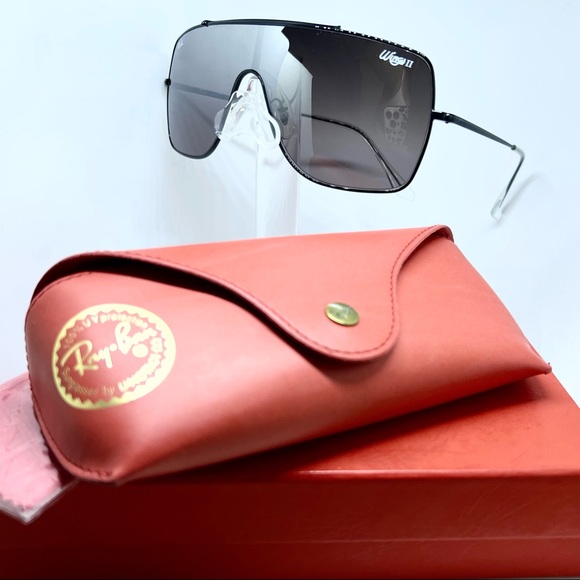 Ray-Ban Unisex's RB3697 Wings II Square Shield Black Sunglasses - Picture 2 of 3